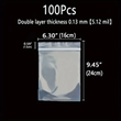 Thickened Durable Plastic Ziplock Resealable Bag 16cm x 24cm 100Pack